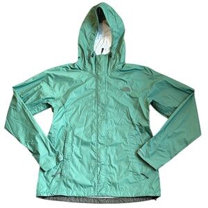 North Face Jacket Women’s M Forest Green HyVent Waterproof Hooded Rain Coat